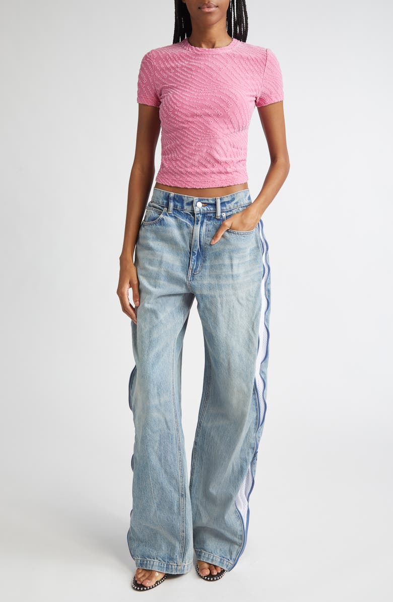 Alexander Wang Logo Jacquard Baby Tee, Alternate, color, Lotus