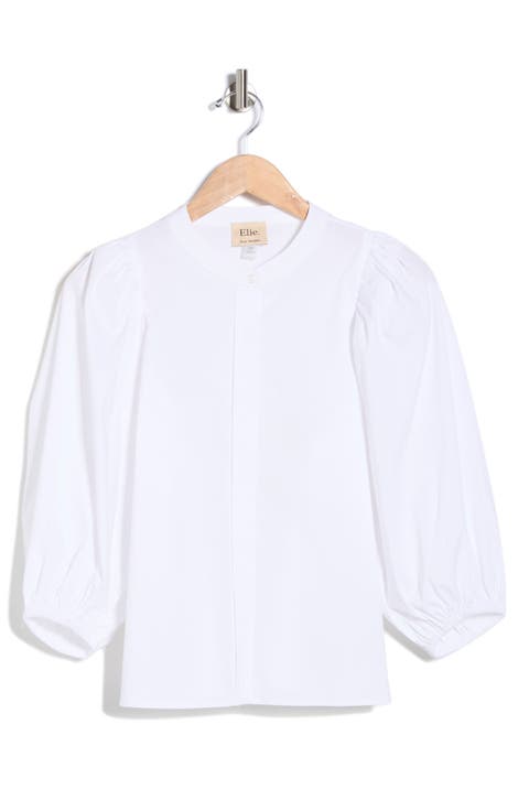 Puff Sleeve Button-Up Top