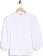 ELIE ELIE TAHARI Puff Sleeve Button-Up Top