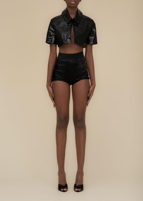 Contessa Mills Seraphim Satin Stretch-fit Knickers In Black