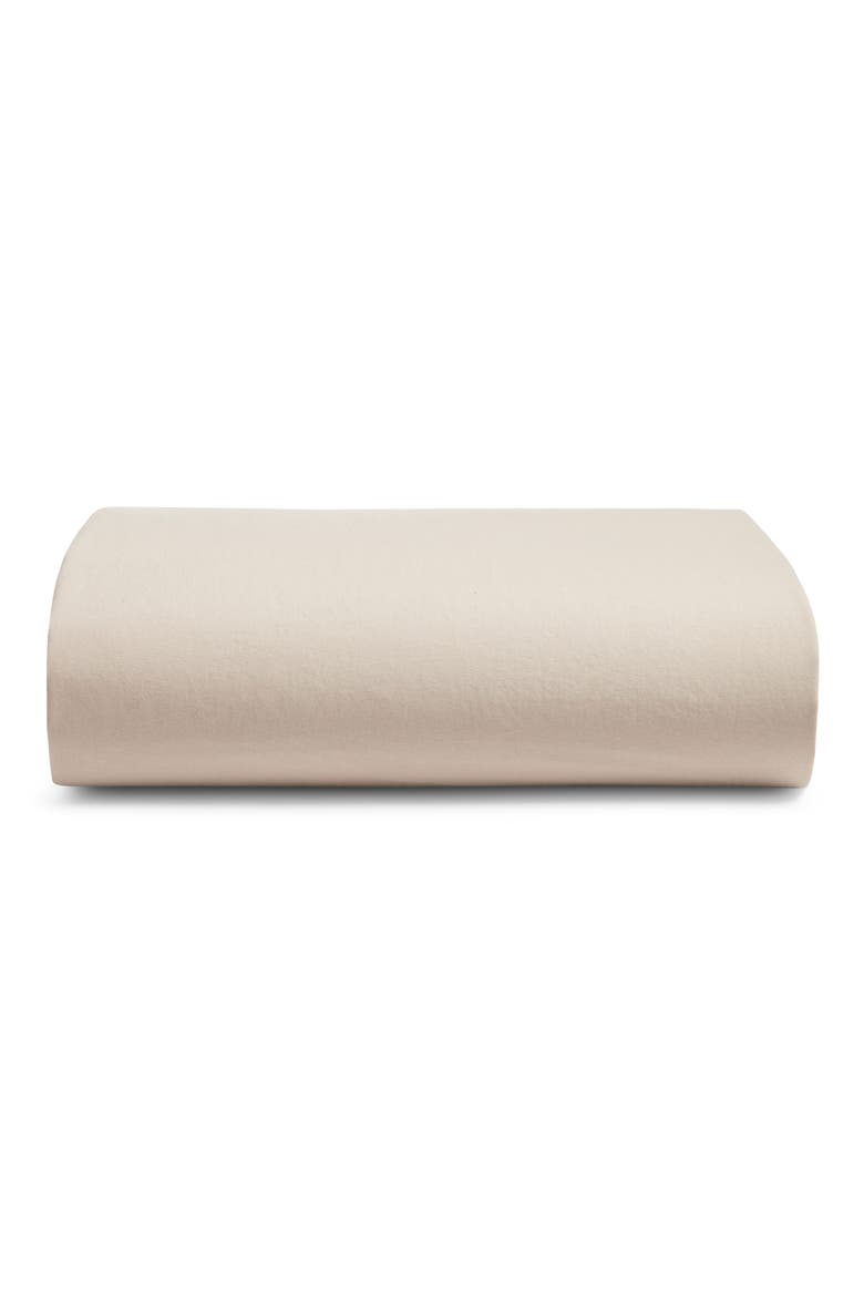Organic Cotton Percale Fitted Sheet, Main, color, TAN THREAD