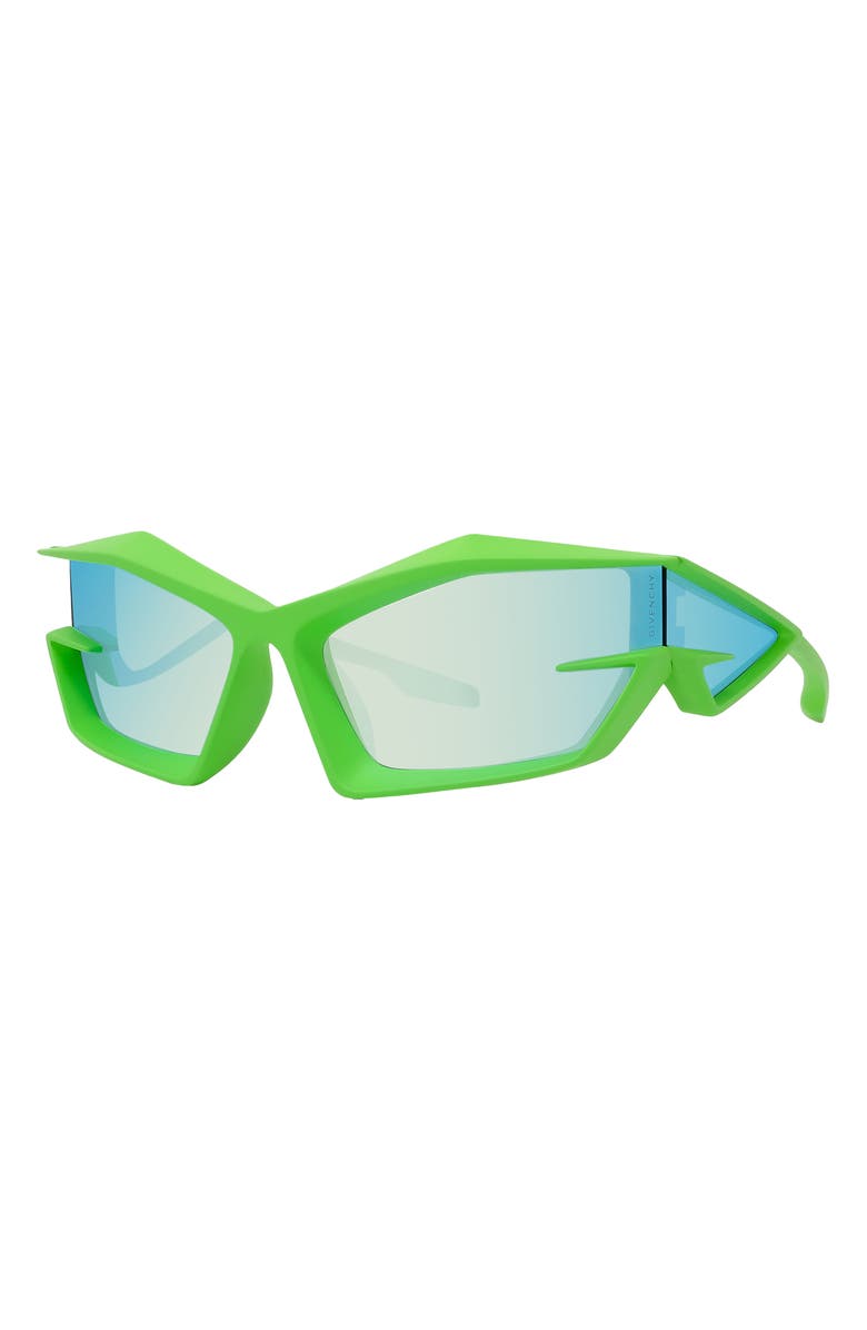 Givenchy Giv Cut 69mm Oversize Geometric Sunglasses, Alternate, color, Matte Light Green / Smoke