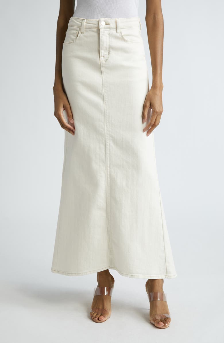 L'AGENCE Kailani Mermaid Denim Skirt, Main, color, Macadamia