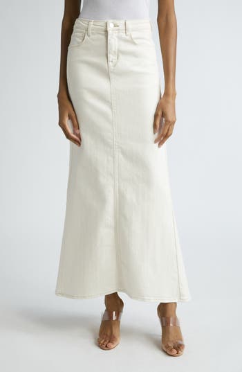 L'AGENCE Kailani Mermaid Denim Skirt in Macadamia at Nordstrom Rack, Size 23