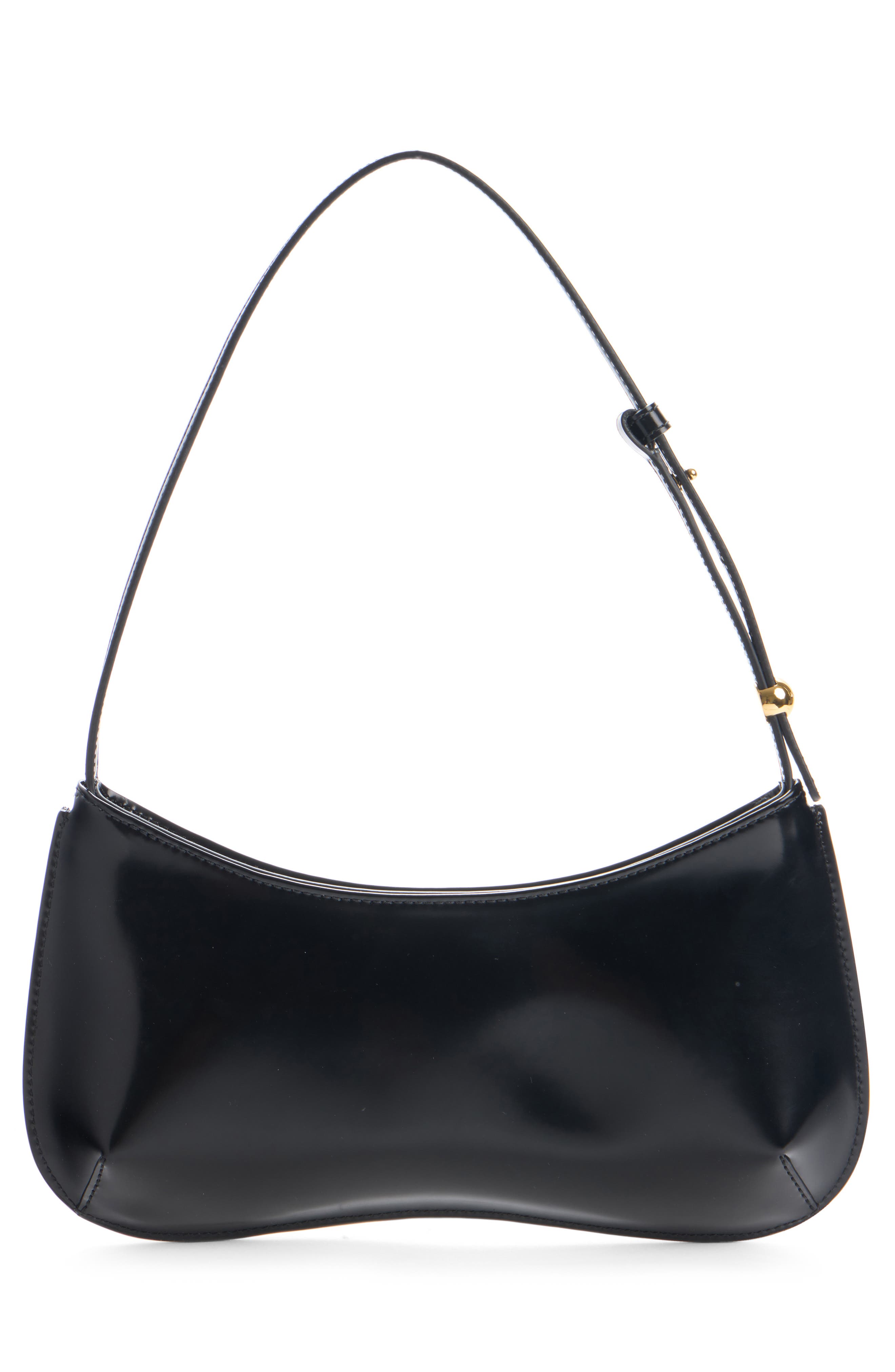 Jacquemus Le Bisou Leather Shoulder Bag, Alternate, color, Black 990