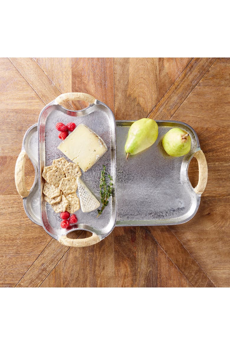 Helena Decorative Trays Set of 2, Alternate, color, Silver