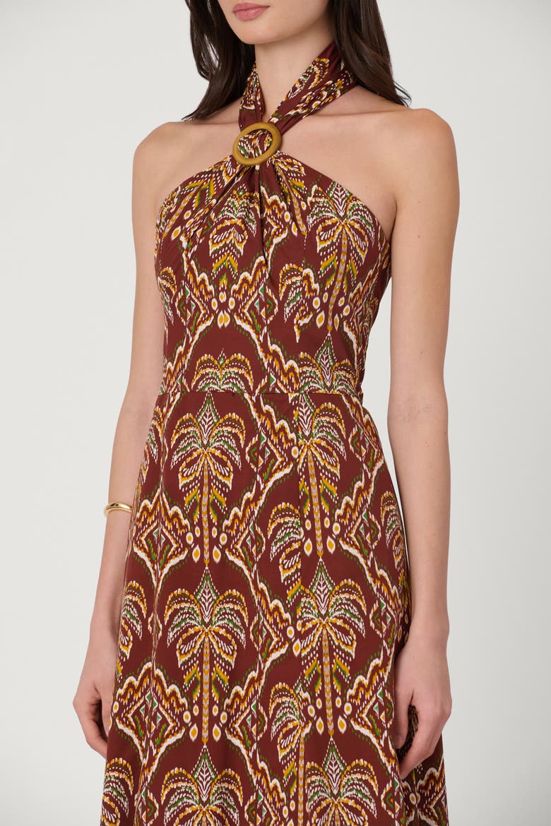 Balinese Palm Print Lainey Dress, Main, color, Bronze Multi