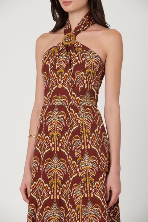 Balinese Palm Print Lainey Dress