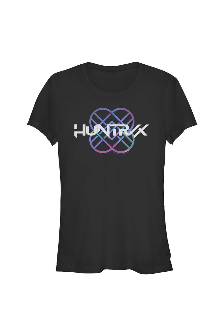 Junior's KPop Demon Hunters Huntrix Holographic Logo  Graphic T-Shirt, Main, color, Black