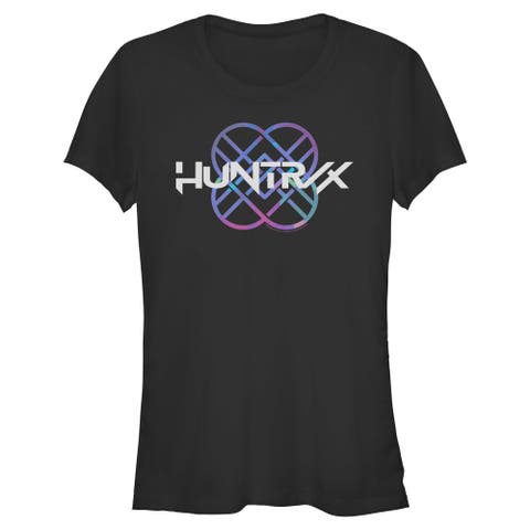 Junior's KPop Demon Hunters Huntrix Holographic Logo  Graphic T-Shirt