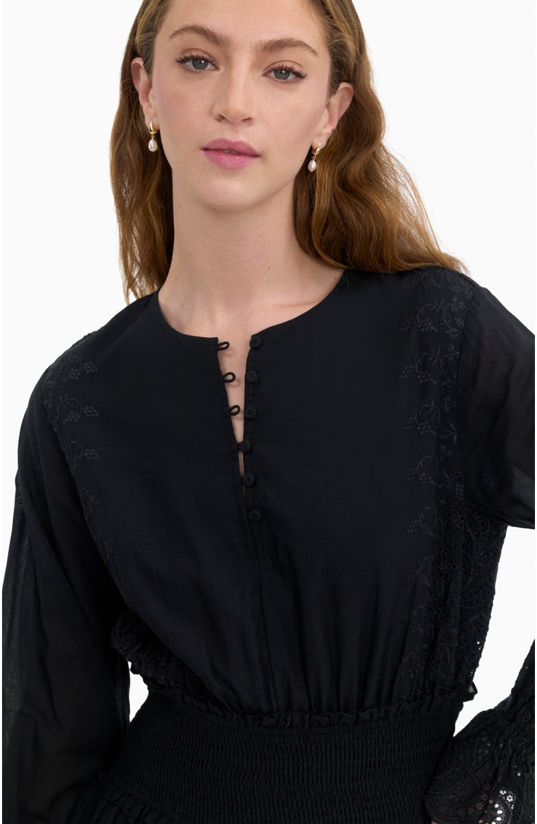 Rebecca Taylor Sabine Mini Dress, Alternate, color, Jet Black