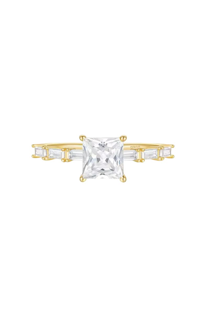 DLORIA Lumina Luxurious Ring with Princess-Cut AAAAA Cubic Zirconia, Main, color, 