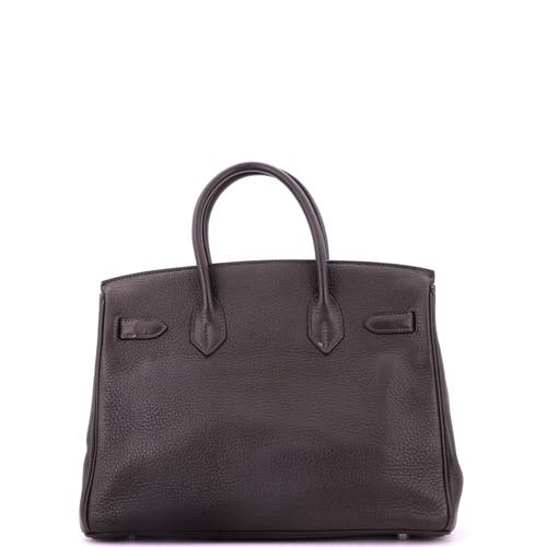 Pre-owned Hermes Hermes Birkin Handbag Brown Clemence With Palladium Hardware 30 In Brown