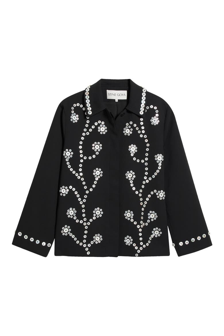 Button Flowers Jacket, Main, color, BUTTONED FLOWERS