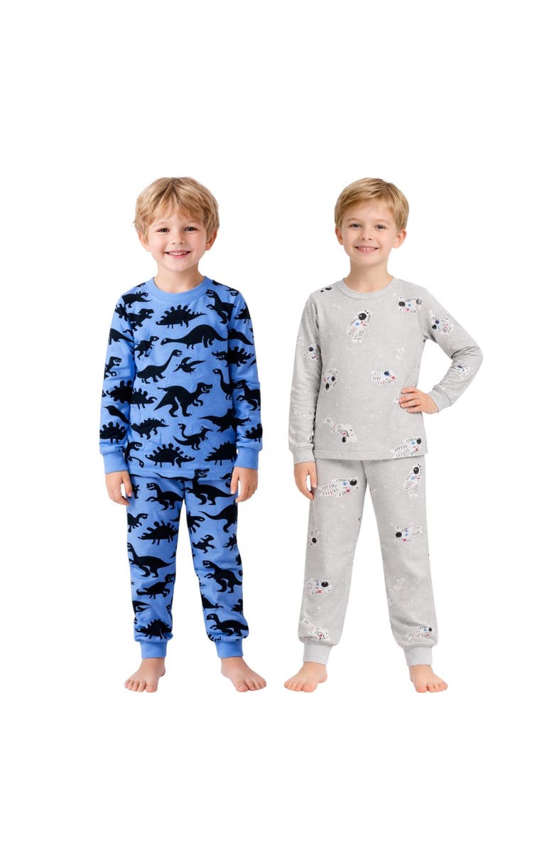 BenBen Kids and Toddlers Boys Soft 2 Pack Pajama Sets Snug Fitted Ultra Soft Sleepwear Sets Long Sleeve, Alternate, color, 