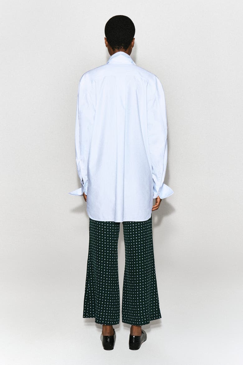 Geometric-Print Cropped Flared Pants, Alternate, color, GREEN / PRINTED