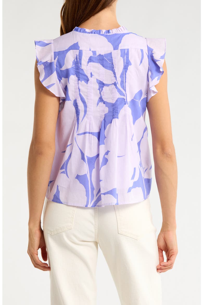 Tracy Ruffle Pleated CottonTop, Alternate, color, LAVENDER