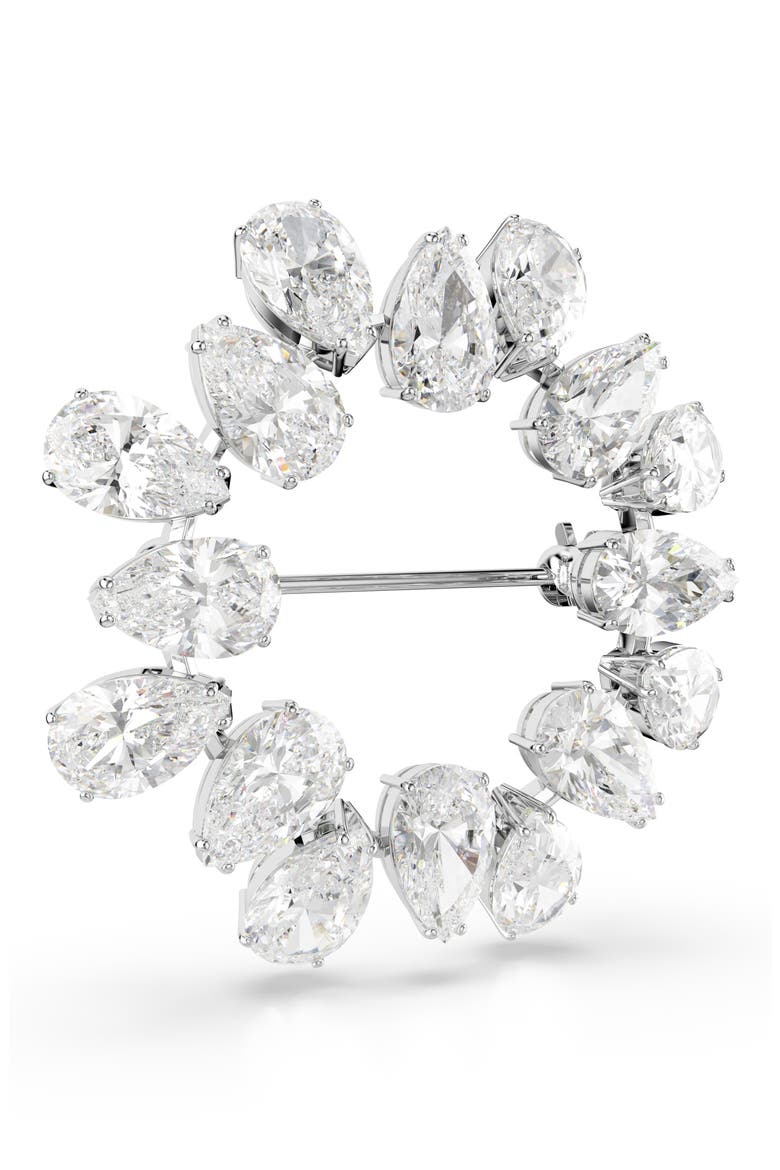Matrix Pear-Cut Crystal Brooch, Alternate, color, WHITE