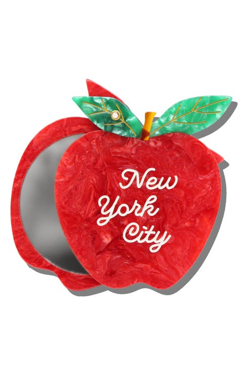 Hand-Painted New York Apple Compact Mirror