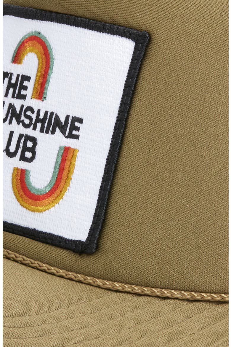 The Sunshine Club Trucker Hat, Alternate, color, OLIVE