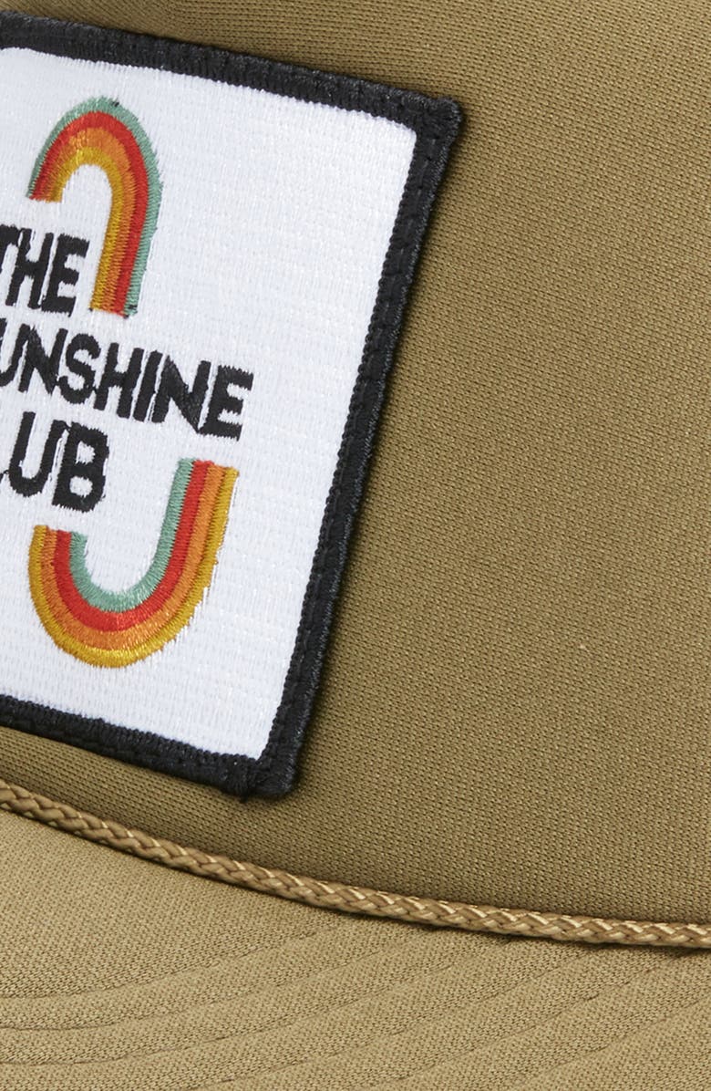 Friday Feelin’ The Sunshine Club Trucker Hat, Alternate, color, Olive