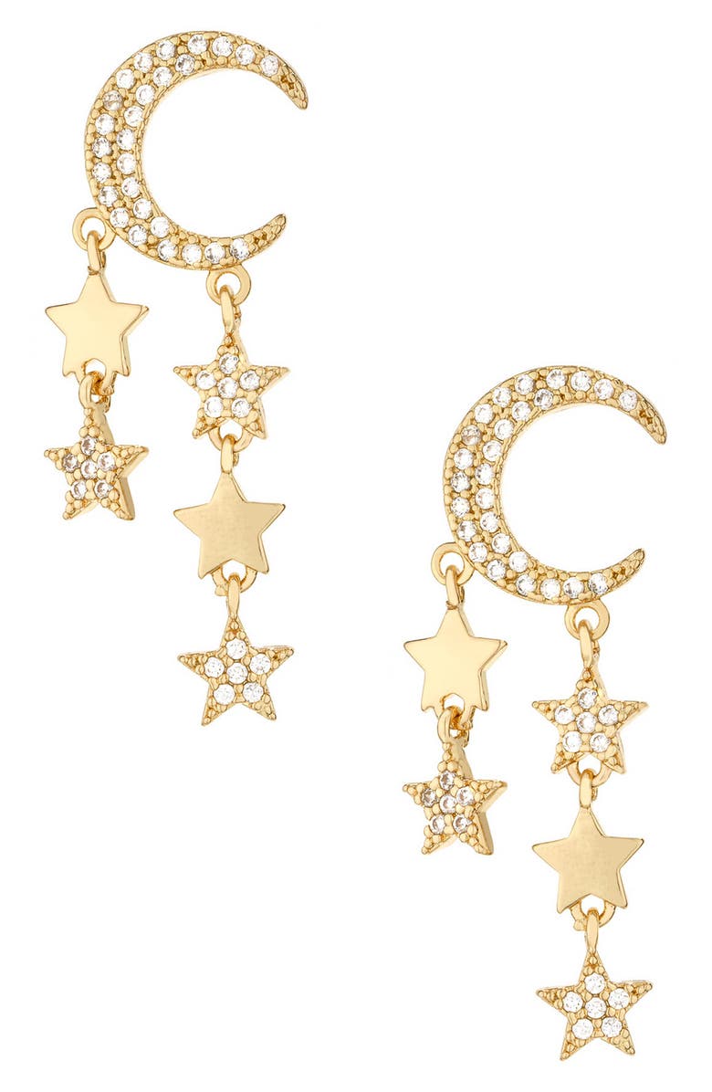 Ettika Star & Moon Crystal Drop Earrings, Main, color,