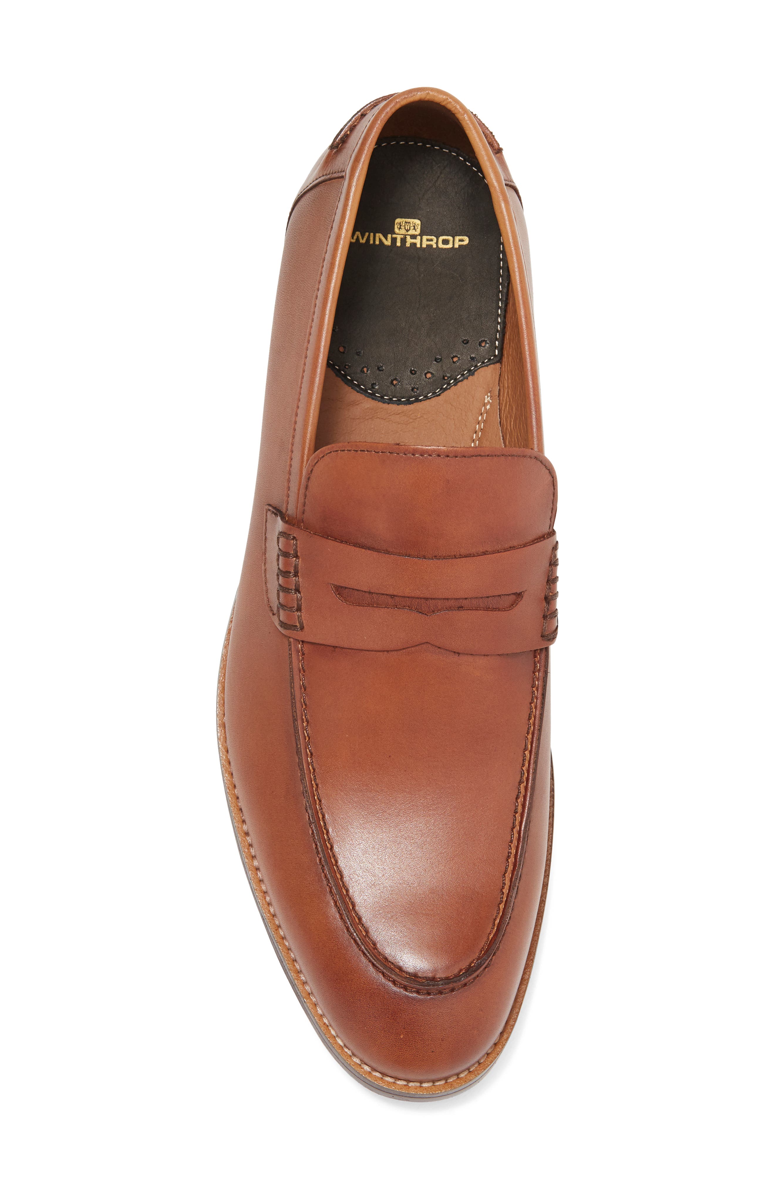 WINTHROP Hamilton Leather Loafer, Alternate, color, Cognac