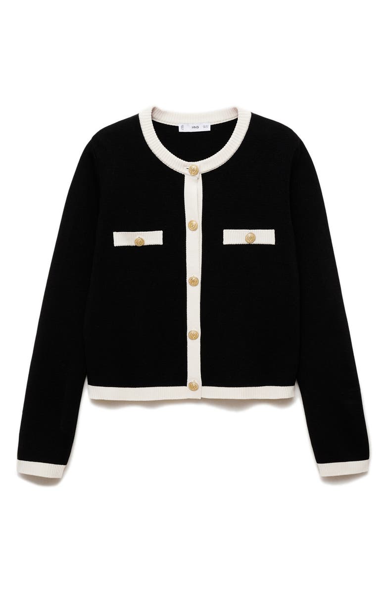 MANGO Trim Sweater Jacket, Main, color, 