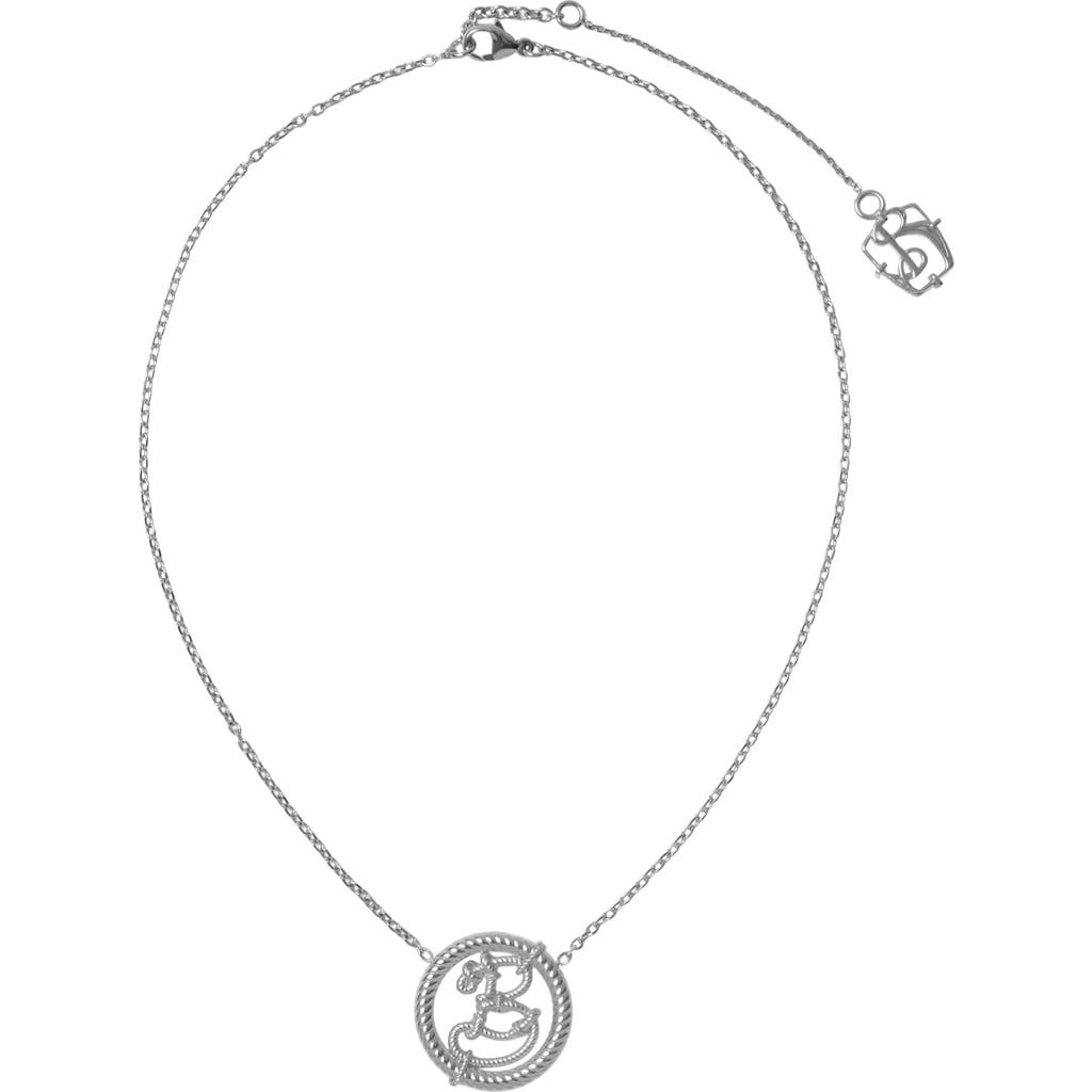 Burberry Nautical Knot B Pendant Necklace In Silver