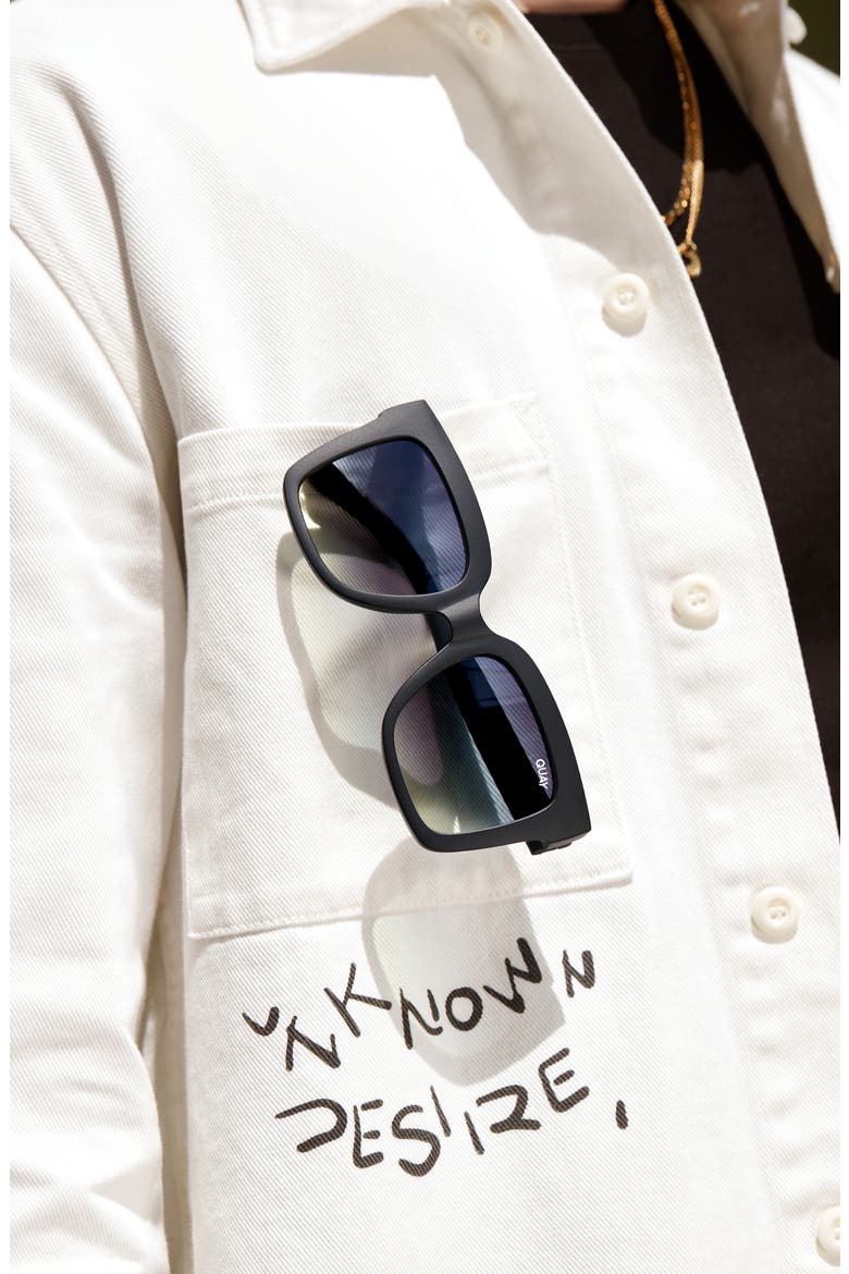 Icy 51mm Gradient Square Sunglasses, Alternate, color, MTBLK SMKGRN