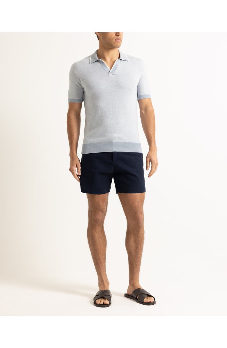 Orlebar Brown Horton Tailored Cotton Merino Polo With Contrast Tipping, Main, color, Surfside Blue/White Sand