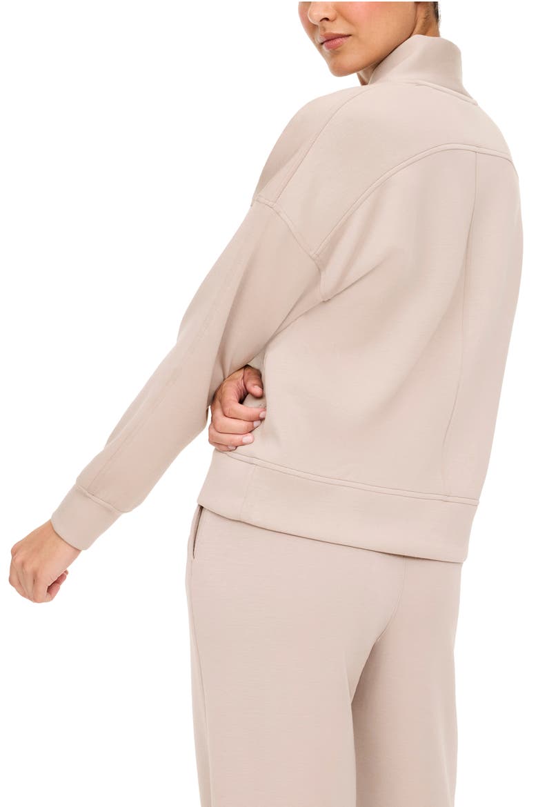 Air Essentials V-Neck Long Sleeve Sweatshirt, Alternate, color, MUSHROOM