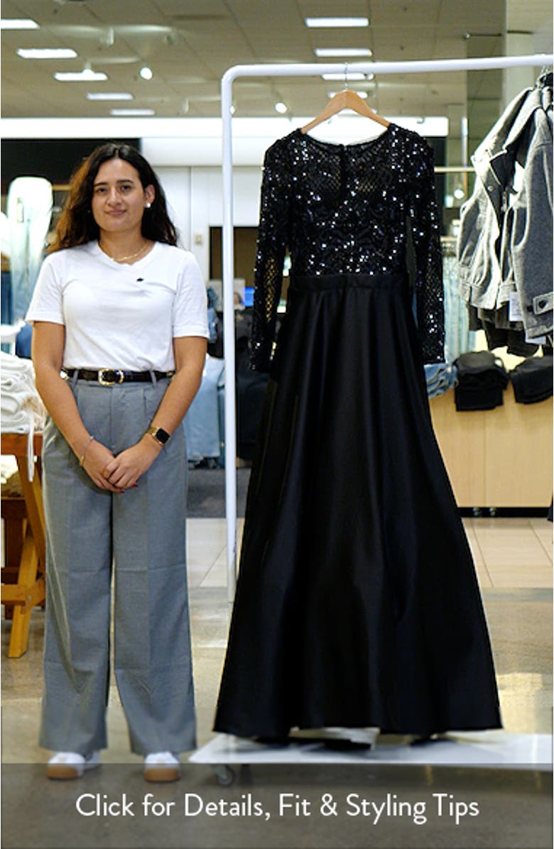 Sequin Long Sleeve Ballgown, sales video thumbnail