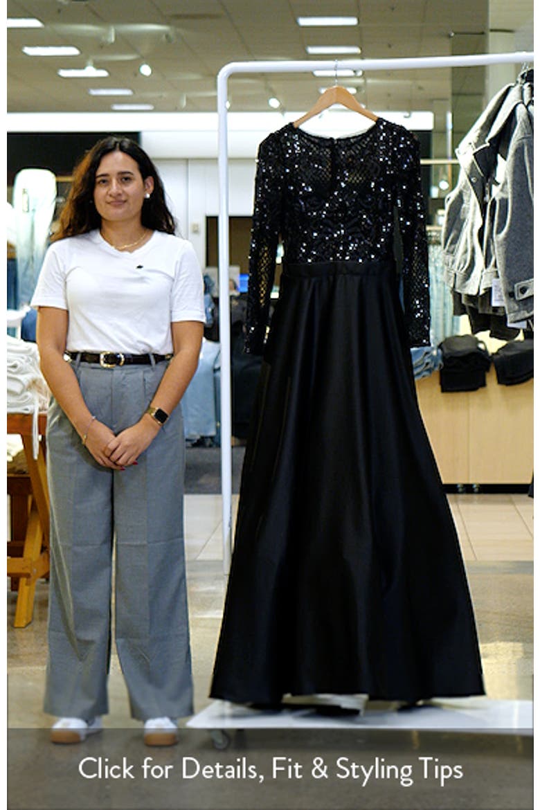 Sequin Long Sleeve Ballgown video