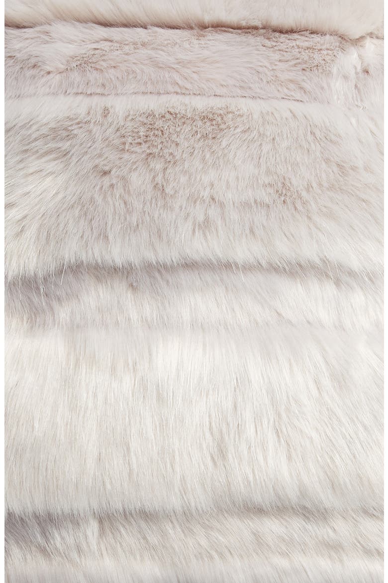 Stripe Faux Fur Accent Pillow, Alternate, color, GREY FOG