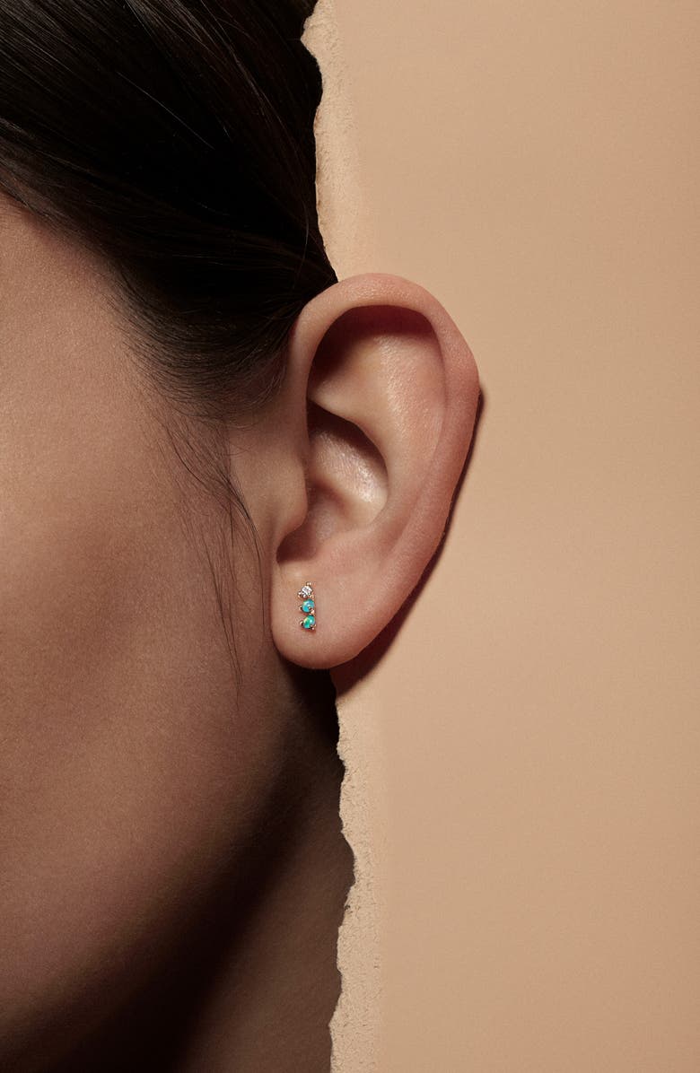 Wwake Counting Collection Three-Step Opal & Diamond Statement Earrings, Alternate, color,