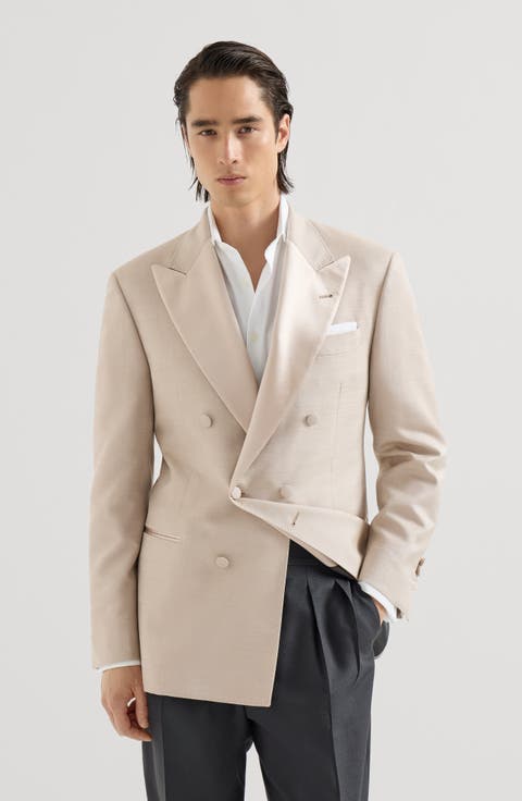 Silk One-and-a-half Breasted Tuxedo Jacket With Peak Lapels