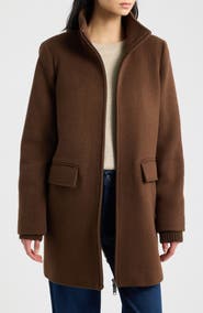 Vince Stand Collar Wool & Cashmere Blend Coat