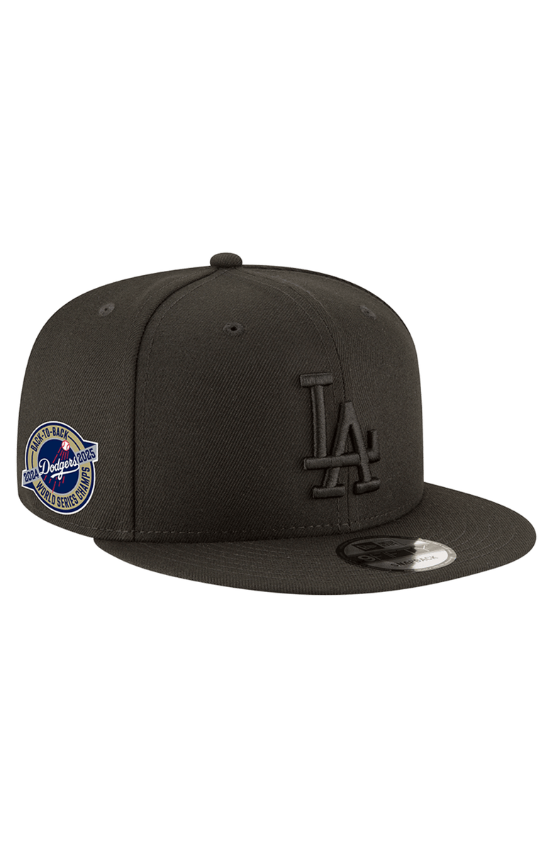 New Era Men's New Era Black Los Angeles Dodgers 2024/25 Back-to-Back Champions Circle Side Patch 9FIFTY Snapback Hat, Main, color, Black