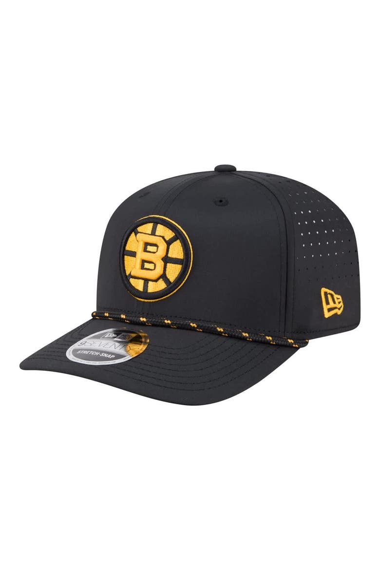 Men's New Era  Black Boston Bruins Sport Vented 9SEVENTY Rope Adjustable Hat, Main, color, Black