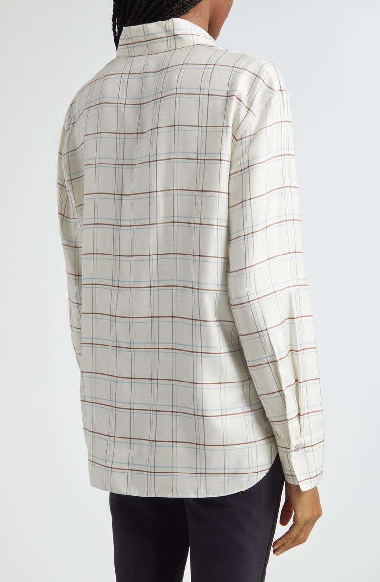 Vince Check Plaid Button-Up Shirt, Alternate, color, Cream Multi