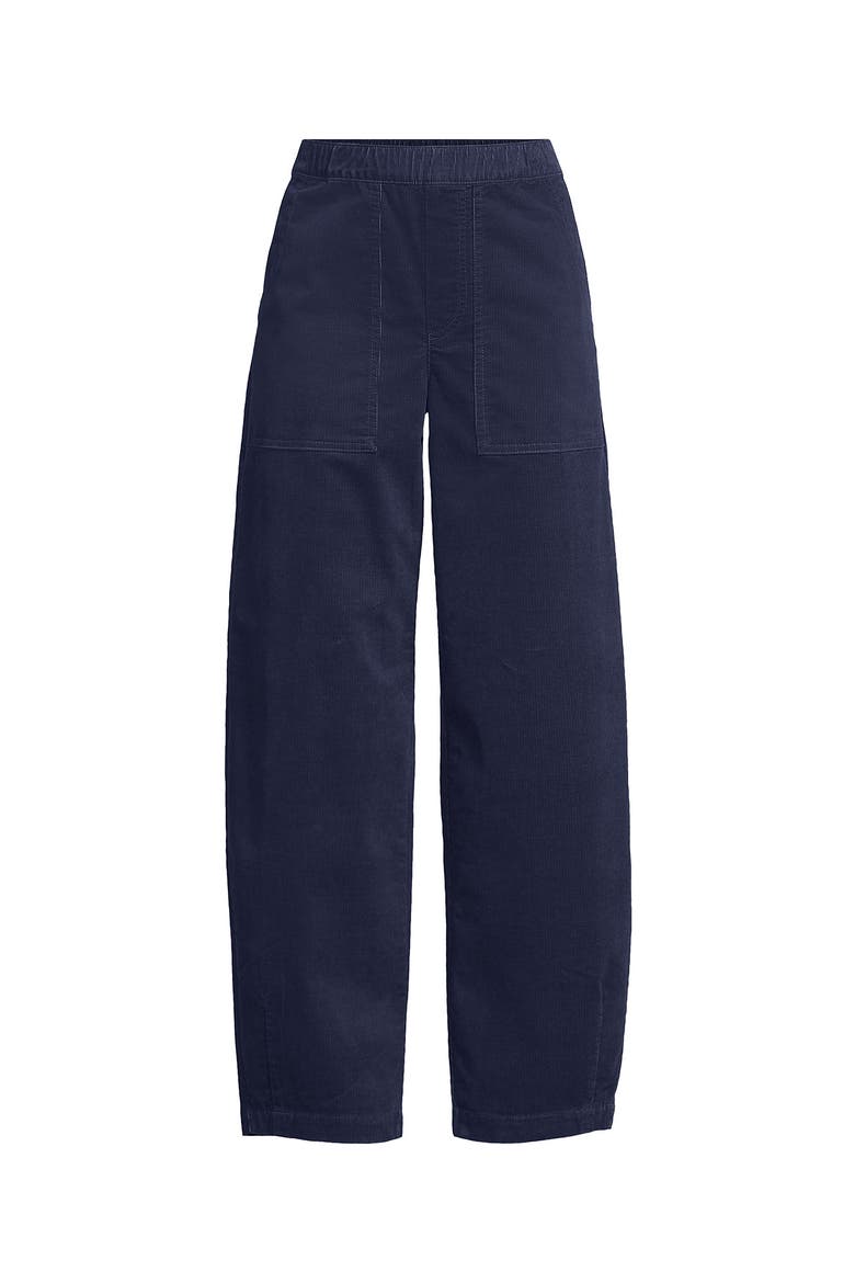Corduroy High Rise Pull On Utility Barrel Leg Pants, Alternate, color, Dusty Indigo