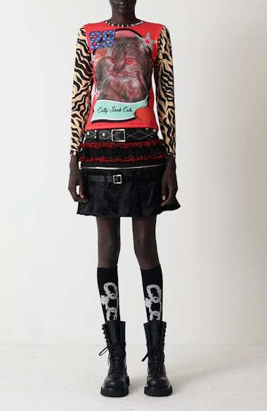 chopova lowena花と猫プリント Tシャツ S チョポヴァ Chopova Lowena Cutty Sark Cats Fitted Jersey Graphic T-Shirt