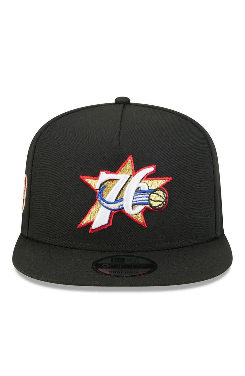 New Era Men's New Era Black Philadelphia 76ers 2025/26 Classic Edition Jersey Hook A-Frame 9FIFTY Snapback Hat, Alternate, color, 