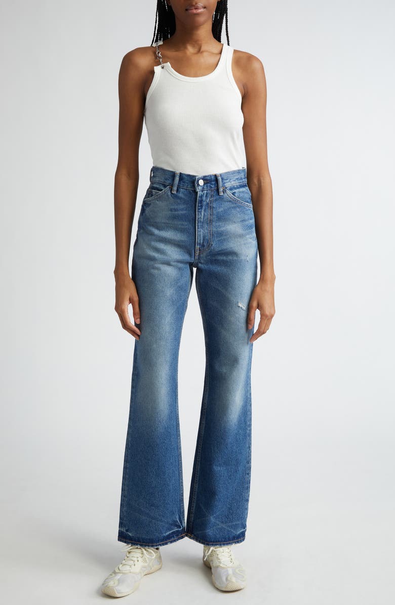 Acne Studios Emetal Rib Hardware Strap Cotton Tank, Alternate, color, 