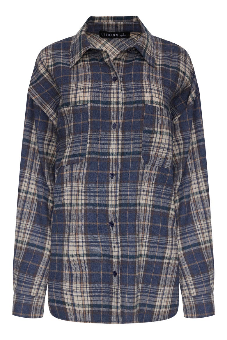 Clarity Plaid Cotton Flannel Button-Up Shirt, Alternate, color, ASH PLAID