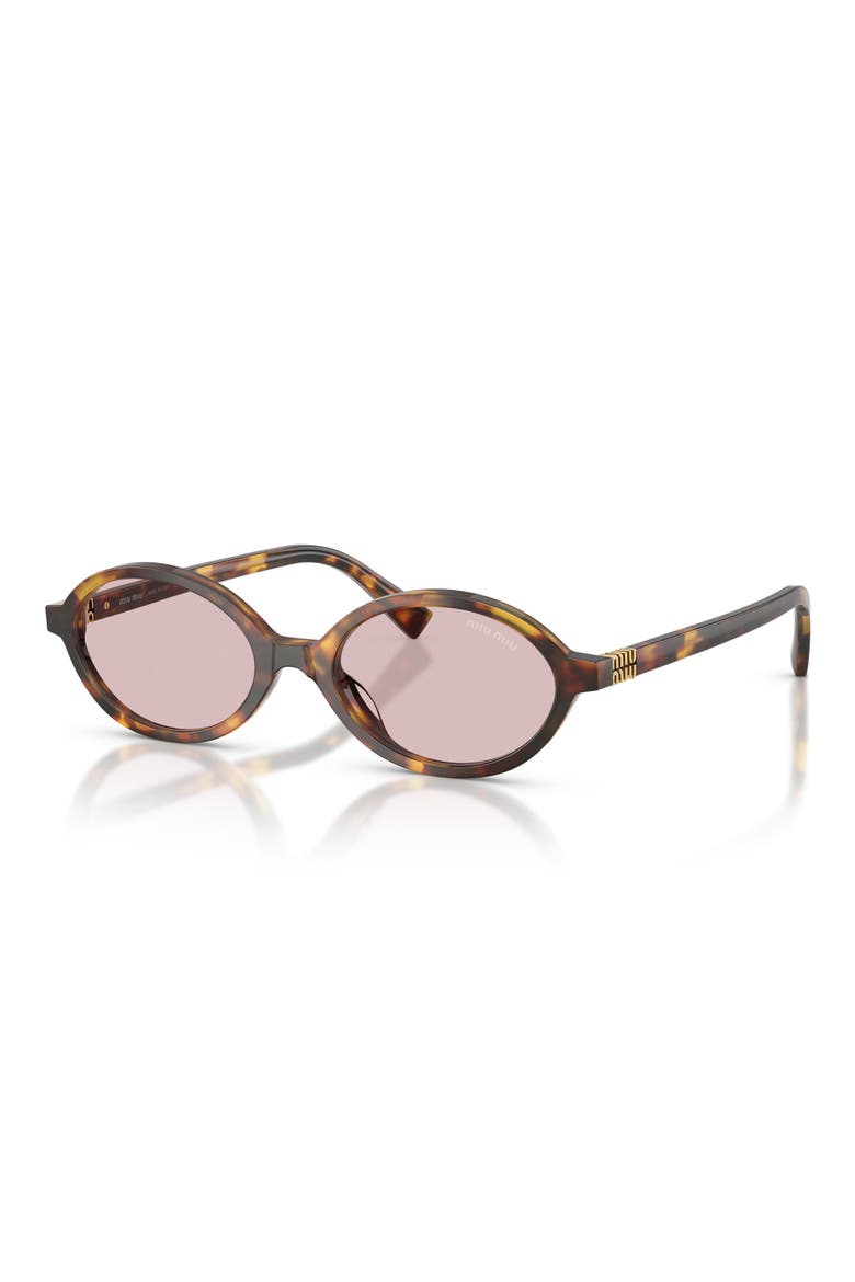 50mm Oval Sunglasses, Alternate, color, HONEY HAVANA / PINK
