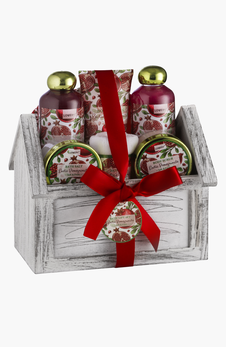 Lovery Exotic Pomegranate 8-Piece Home Spa Gift Set, Main, color, 