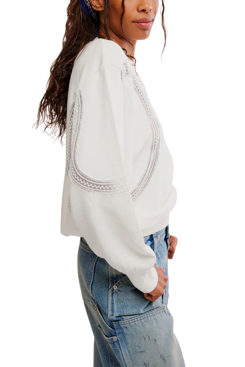 Love Lace Sweatshirt, Alternate, color, CLEAN IVORY