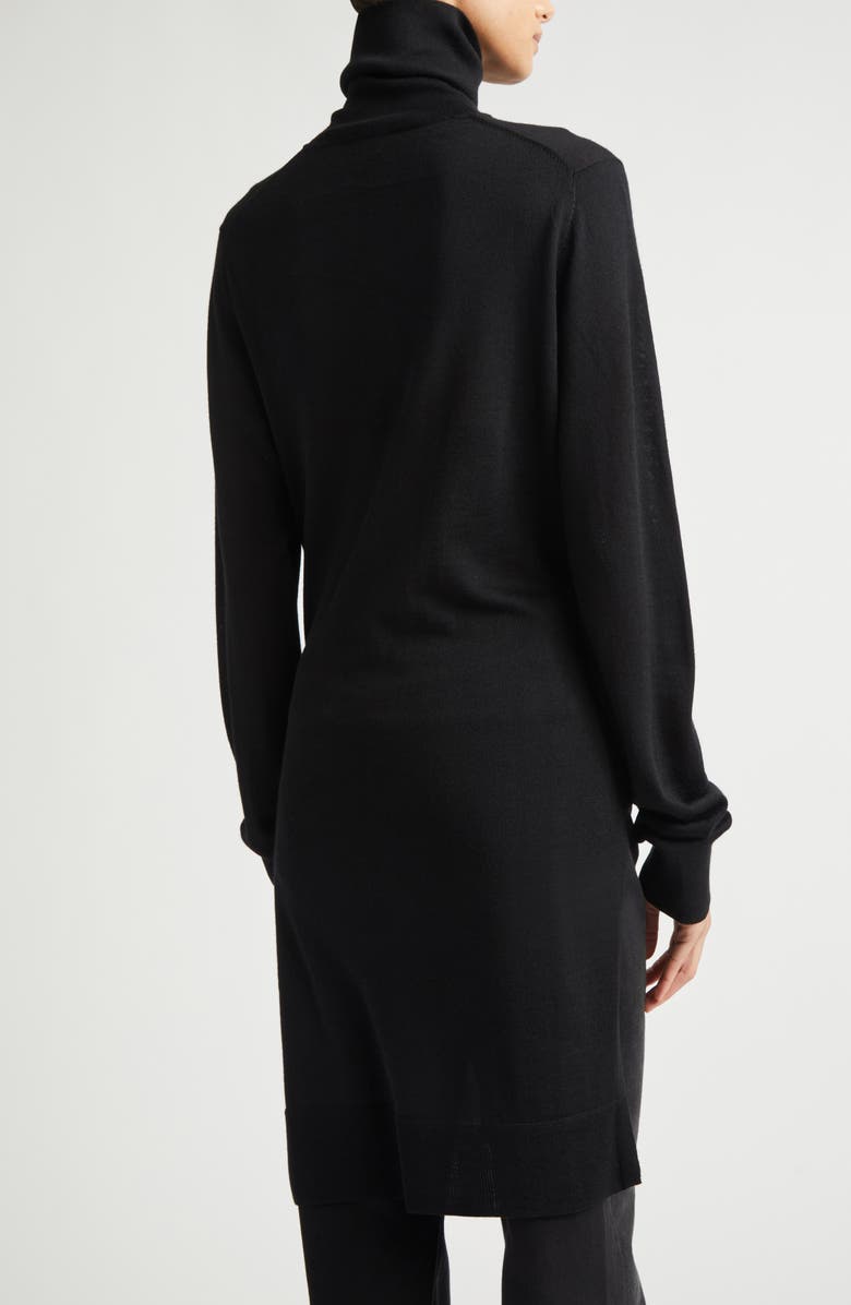 TOTEME Double Sleeve Wool & Silk Turtleneck Sweater, Alternate, color, Black